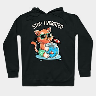 Stay Hydrated Cat Summer Fish by Tobe Fonseca Hoodie